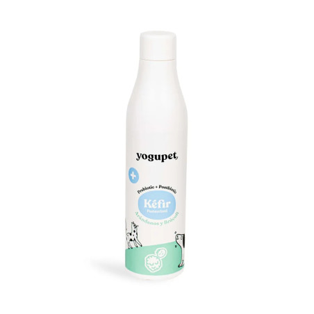 Kéfir Yogupet con arándanos y brócoli, complemento funcional para perros, botella blanca
