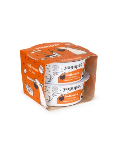 Yogupet Yogur Halloween — pack Halloween Yogupet 2 × 110 g para perros con inulina, calabaza y cúrcuma