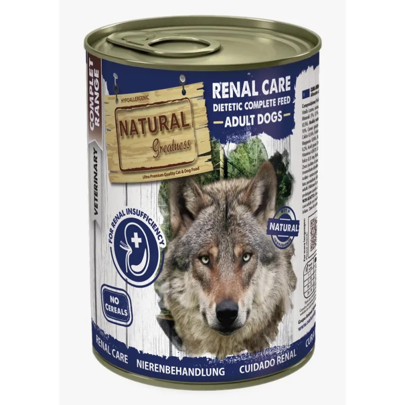 Lata de alimento húmedo Natural Greatness Renal Care para perros con insuficiencia renal