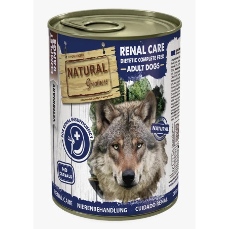 Lata de alimento húmedo Natural Greatness Renal Care para perros con insuficiencia renal