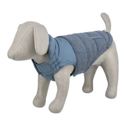 Abrigo para perro modelo Ajou en talla M color azul, con forro tipo borrego y cierre en el pecho 2