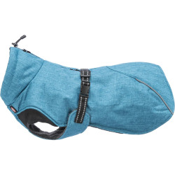Abrigo Riom azul talla XL 70 cm para perro, forro polar acolchado e impermeable con cintas ajustables forro contra viento y lluv