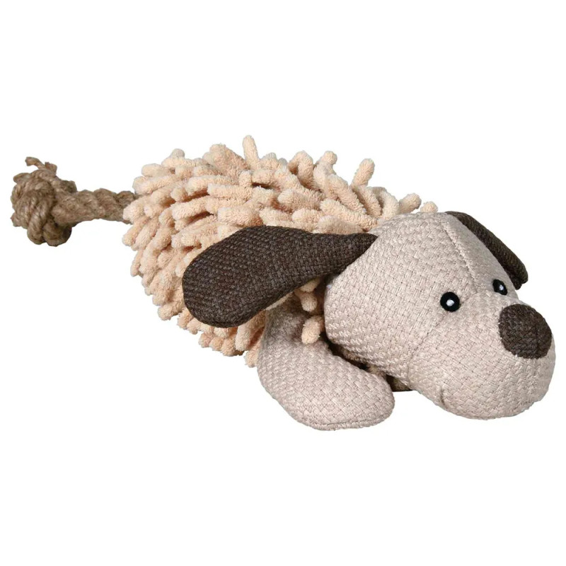 Peluche de perro beige y marrón de 30 cm de longitud, juguete suave para mascota o niño