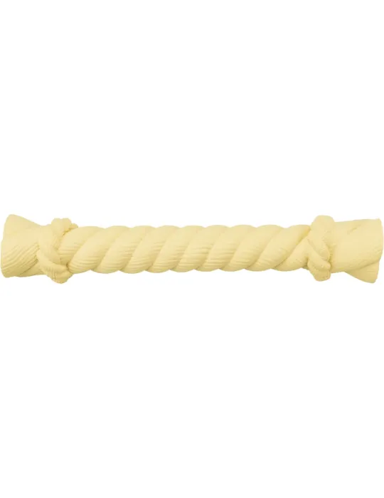 Cuerda crujiente de látex para perros, 15 cm, color crema, juguete interactivo mordedor
