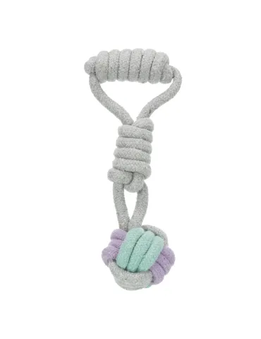 Pelota de nudo en cuerda para perro, modelo Junior de 23 cm (aprox.), mezcla algodón/poliéster, colores pastel