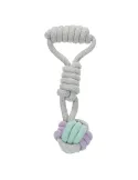 Pelota de nudo en cuerda para perro, modelo Junior de 23 cm (aprox.), mezcla algodón/poliéster, colores pastel