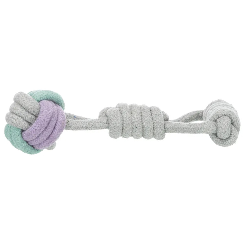Pelota de nudo en cuerda para perro, línea Junior de Trixie, tamaño aprox. Ø 6/23 cm, algodón/poliéster, colores pastel