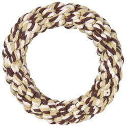 Anillo de cuerda multicolor Ø 14 cm para perro, juguete trenzado de algodón/poliéster ideal para mordisquear y tirar