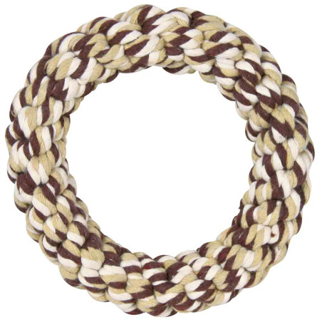 Anillo de cuerda multicolor Ø 14 cm para perro, juguete trenzado de algodón/poliéster ideal para mordisquear y tirar