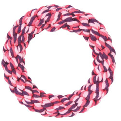 Anillo de cuerda multicolor Ø 14 cm para perro, juguete trenzado de algodón/poliéster ideal para mordisquear y tirar 2