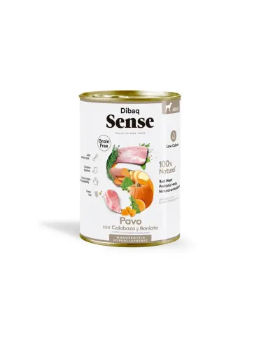 Dibaq Sense Pavo y Calabaza, lata de comida húmeda sin cereales de 380 g