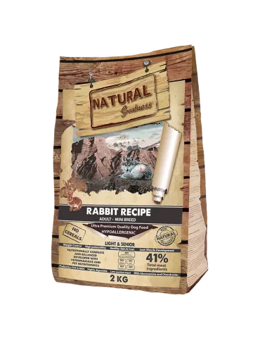 Natural Greatness Conejo Mini Light & Senior, pienso para perros de razas pequeñas