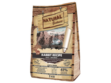 Bolsa de pienso natural para perro adulto de razas pequeñas con receta de conejo, sin cereales, alta palatabilidad y adecuado pa