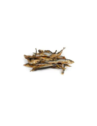 Snack de espadines deshidratados para perros, premio natural rico en proteínas y omega‑3.