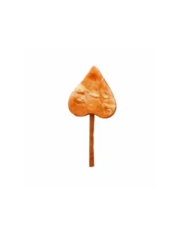 Piruleta snack Bubimex para perros sabor pollo de 11 cm, premio masticable en forma de corazón sobre palito