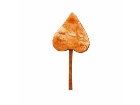 Piruleta snack Bubimex para perros sabor pollo de 11 cm, premio masticable en forma de corazón sobre palito