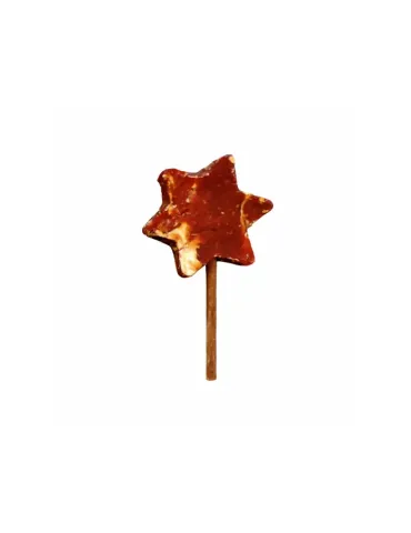 Snack para perro Bubimex en forma de estrella, sabor pato, tamaño 11 cm, ideal como premio masticable y sabroso