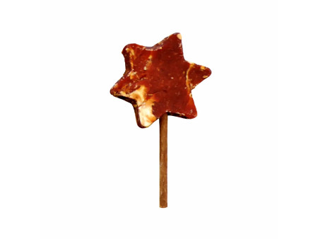 Snack para perro Bubimex en forma de estrella, sabor pato, tamaño 11 cm, ideal como premio masticable y sabroso