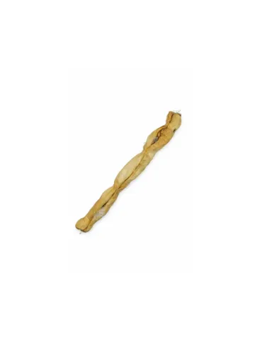 Snack natural para perros — rulo de piel de conejo con pelo para masticar y limpiar dientes
