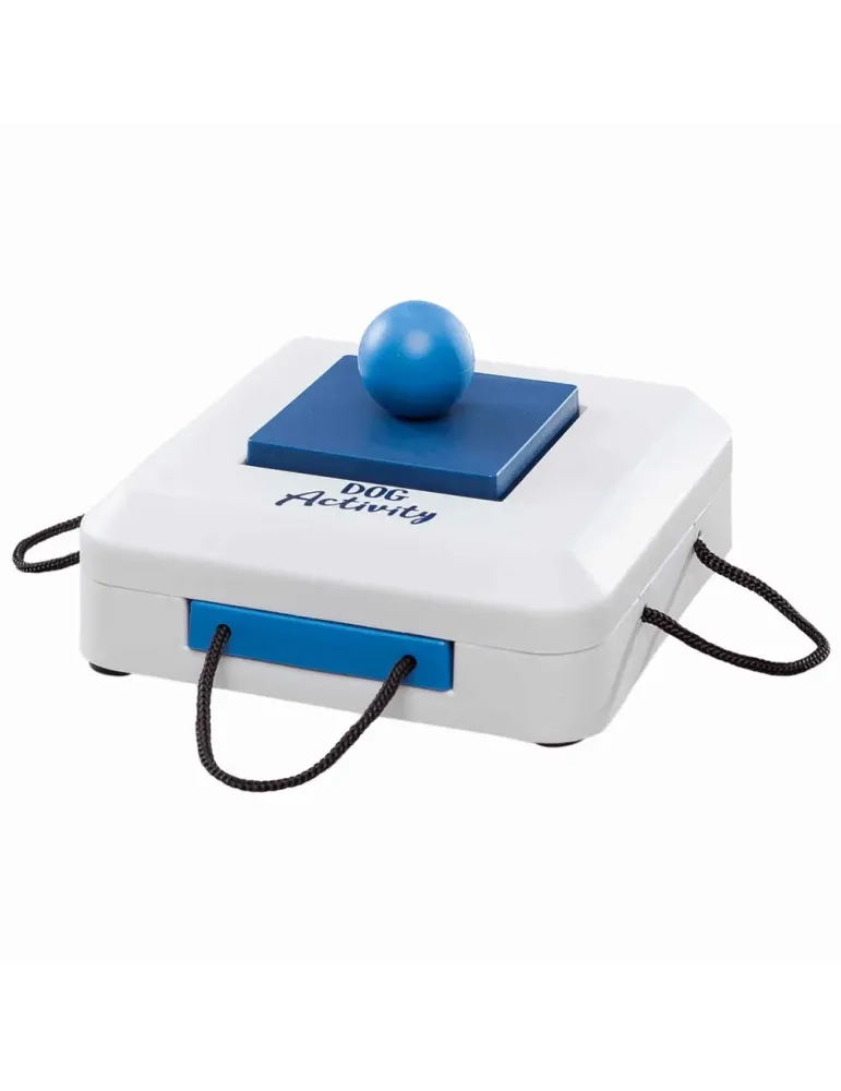 Juego de inteligencia para perros Dog Activity Gamble Box Nivel 1 con cuerdas y compartimentos para premios, estimulación mental