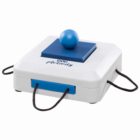 Juego de inteligencia para perros Dog Activity Gamble Box Nivel 1 con cuerdas y compartimentos para premios, estimulación mental
