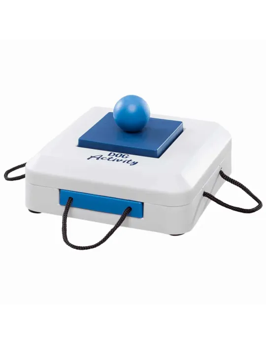 Juego de inteligencia para perros Dog Activity Gamble Box Nivel 1 con cuerdas y compartimentos para premios, estimulación mental