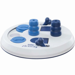Juguete interactivo Dog Activity Flip Board con piezas deslizantes y compartimentos ocultos para perros.