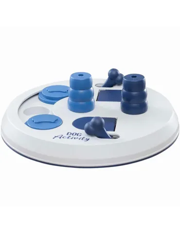 Juguete interactivo Dog Activity Flip Board con piezas deslizantes y compartimentos ocultos para perros.