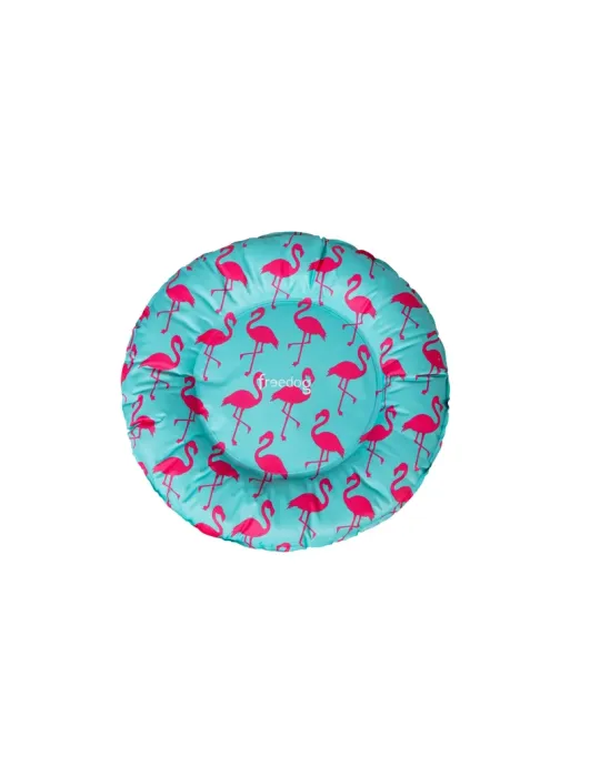 Freedog Donut Refrescante — vista superior del estampado de flamencos