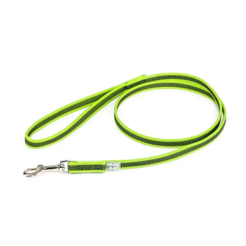 Correa entretejida neón Julius-K9 de 1.20 metros y 14 mm para perros.
