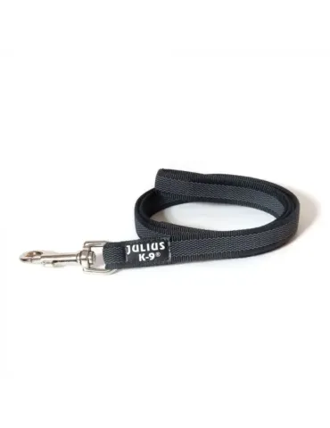 Correa entretejida negra Julius-K9 de 1.20 metros y 14 mm para perros.