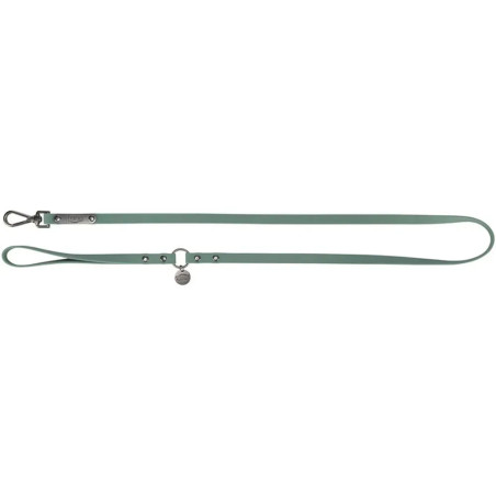 Correa CityStyle de 13 mm en color verde salvia para perros, con herrajes metálicos.