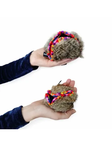 Juguetes tipo dummy para perros con piel de conejo natural y tela reforzada, Flexipets 2