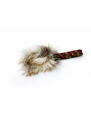 Pompón motivador de bolsillo para perros con pelo natural de oveja merino y asa decorada, marca Flexipets
