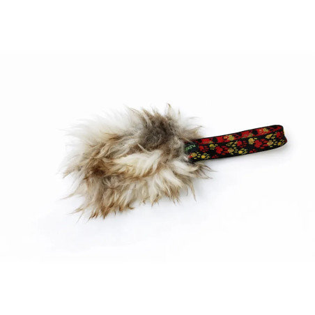 Pompón motivador de bolsillo para perros con pelo natural de oveja merino y asa decorada, marca Flexipets