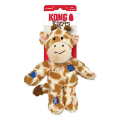 Juguete para perro KONG Wild Knots con forma de jirafa de peluche resistente con embalaje.