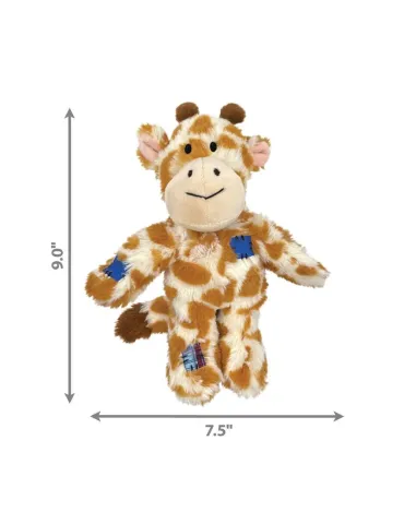 Juguete para perro KONG Wild Knots con forma de jirafa de peluche resistente con embalaje. 2
