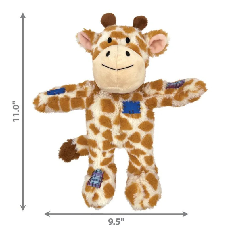Juguete para perro KONG Wild Knots con forma de jirafa, 28 cm de alto, peluche resistente para razas medianas y grandes.