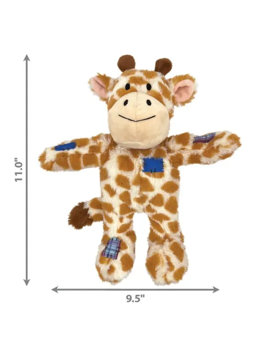 Juguete para perro KONG Wild Knots con forma de jirafa, 28 cm de alto, peluche resistente para razas medianas y grandes.