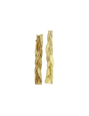 Trenzas de cuero natural y cordero para perros, snack masticable saludable.