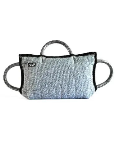 Corrector de mordida Julius K9 talla L en tela francesa soft, mordedor de adiestramiento para perros grandes con asas resistente