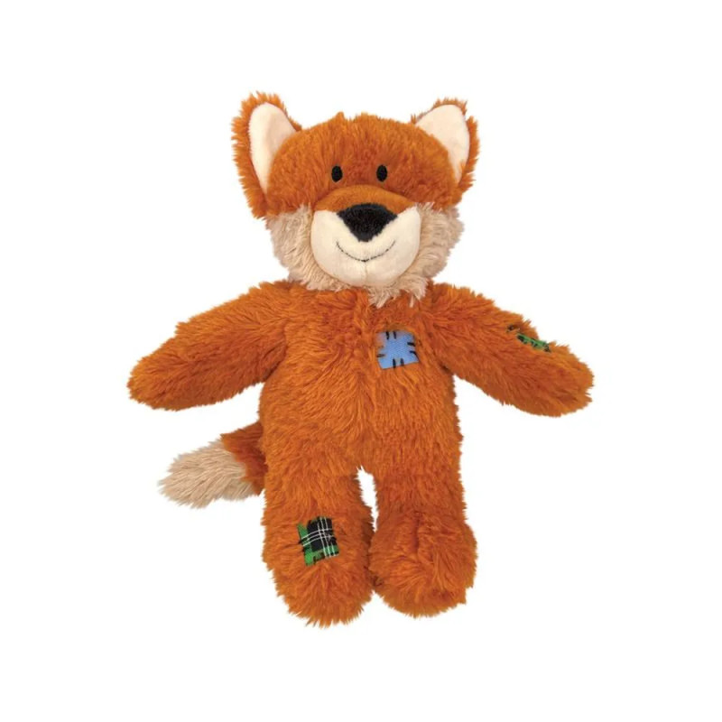 Peluche para perro KONG Wild Knots con forma de zorro, sin embalaje, ideal para juegos suaves y tirones.