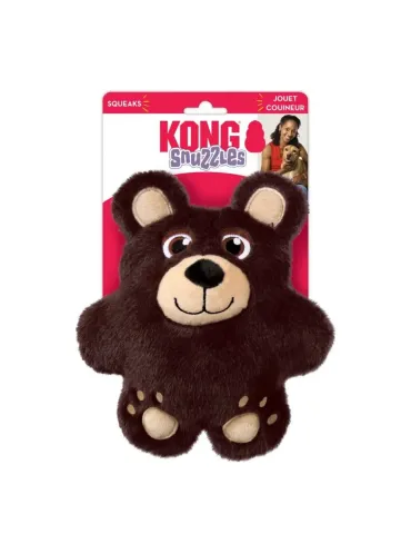 Juguete para perro KONG Snuzzles con forma de oso marrón, peluche sonoro con embalaje original.