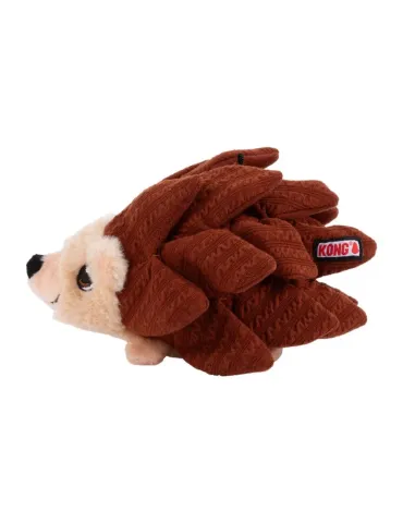 Juguete para perro KONG Layerz Forage Hedgehog erizo marrón de peluche con texturas y compartimentos para snacks. 2