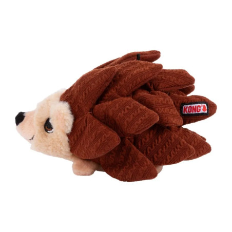 Juguete KONG Layerz Forage Hedgehog sin blister, con textura suave y múltiples pliegues para esconder premios.