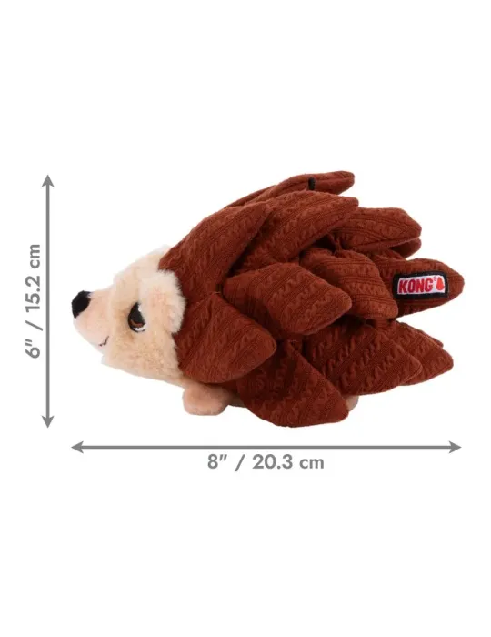 Medidas del juguete para perro KONG Layerz Forage Hedgehog: 20,3 cm de largo por 15,2 cm de alto.