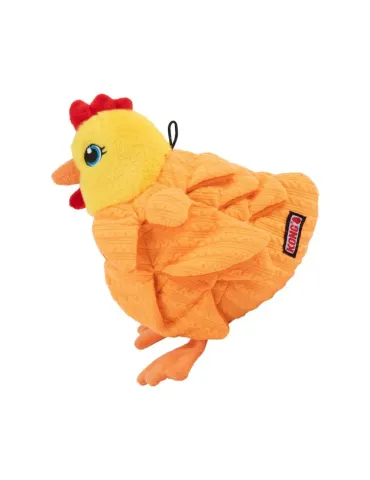 Juguete para perro KONG Layerz Forage Hen (gallina) de peluche con texturas y compartimentos para snacks. 2