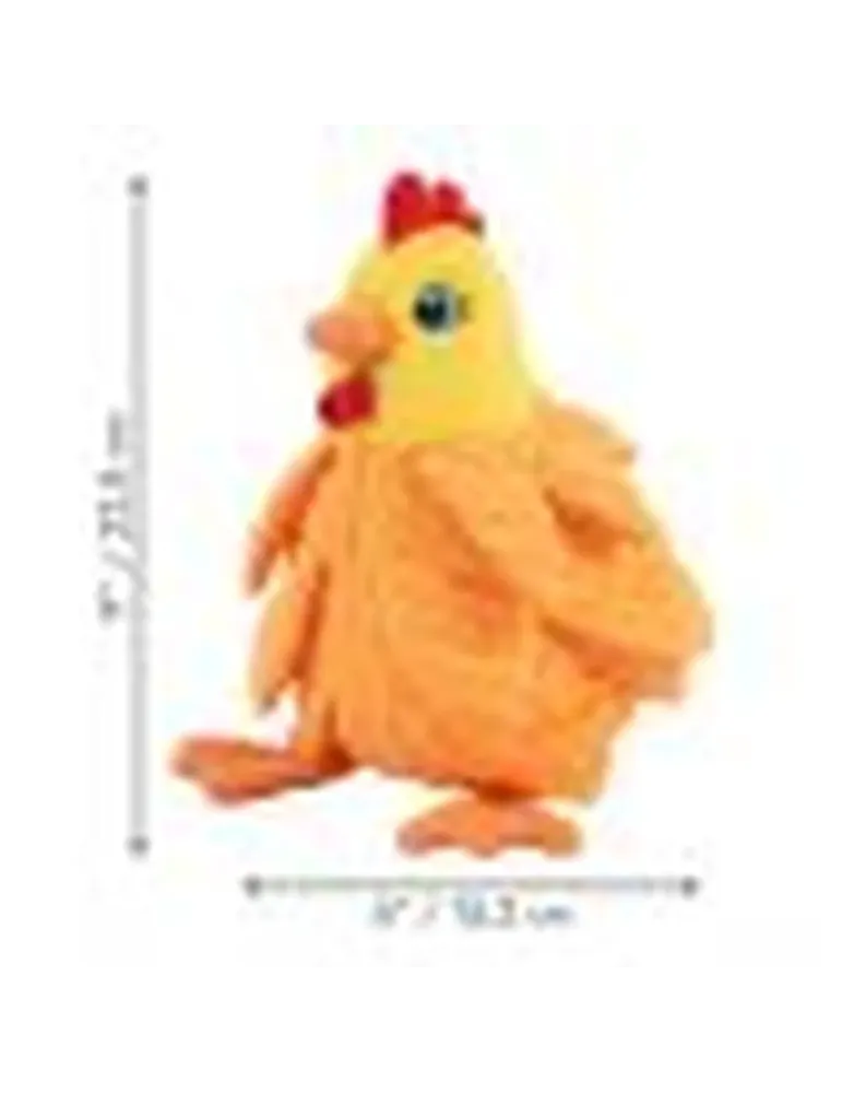 Medidas del juguete para perro KONG Layerz Forage Hen: 25,4 cm de alto por 16,3 cm de ancho.