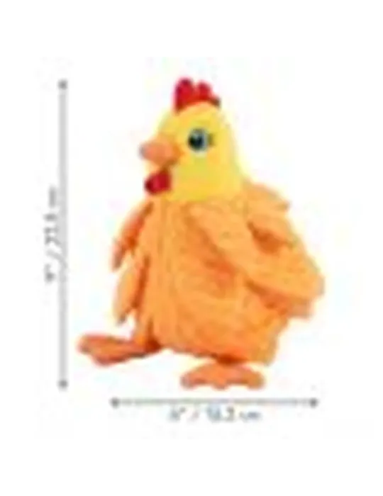 Medidas del juguete para perro KONG Layerz Forage Hen: 25,4 cm de alto por 16,3 cm de ancho.