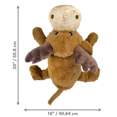 Medidas del juguete para perro KONG Cozie Jumbo Marvin XL: 50,8 cm de alto por 40,6 cm de ancho.